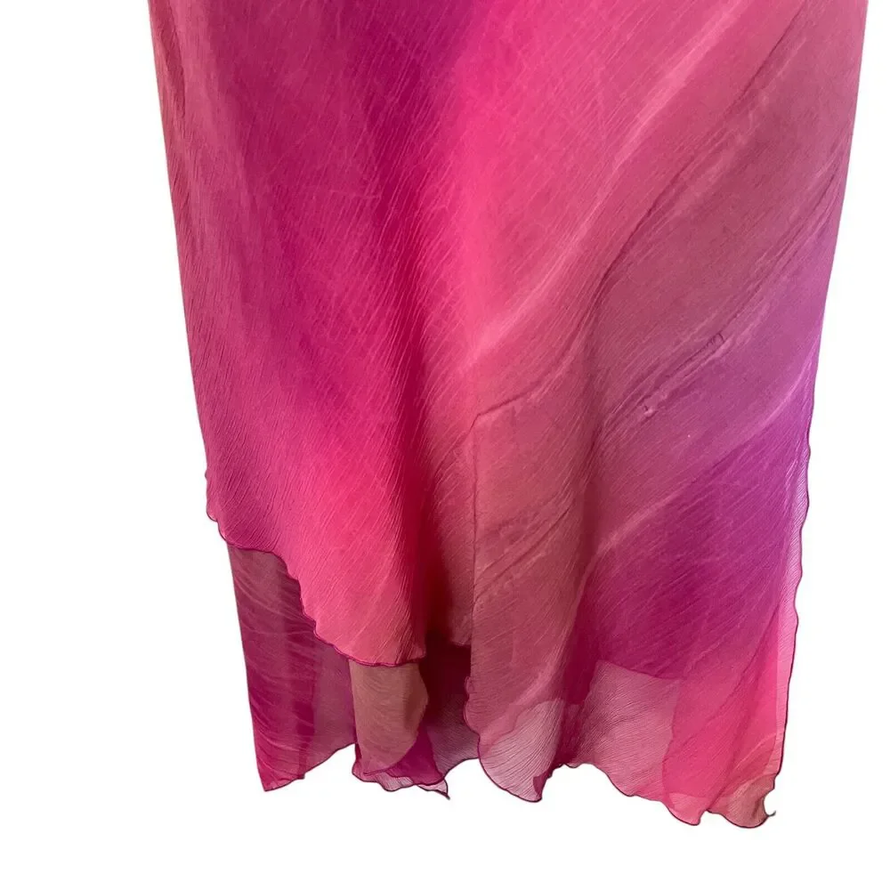 Rapz Womens Sheer Oversized Flowy Lagenlook Top Pull On Skirt Resort Pink sz XL